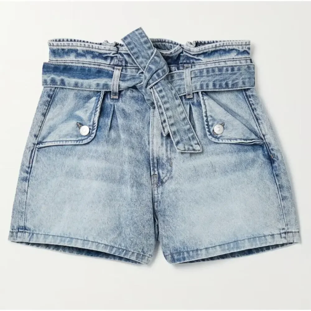 Veronica Beard Nori belted denim shorts